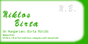 miklos birta business card